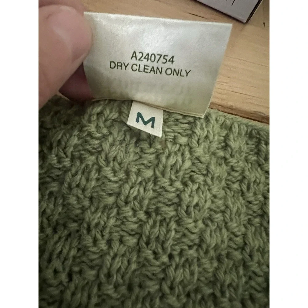 Kilronan Ireland Merino Wool Tree of Life Aran Cardigan Green Cable Knit M